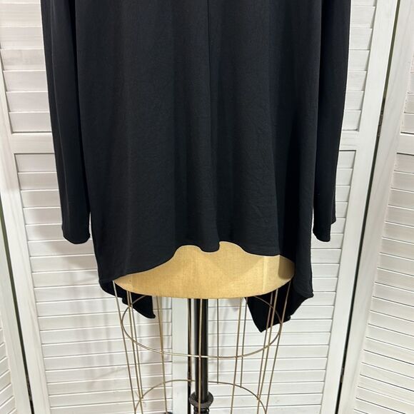 Torrid Cardigan Size 1X Super Soft Drape Open Front Black - Picture 9 of 12